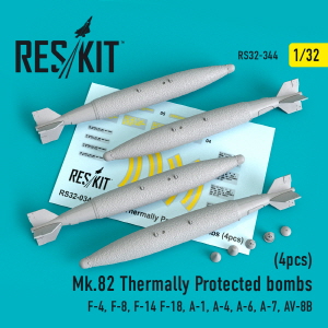 RS32-0344 1/32 Mk.82 thermally protected bombs (4 pcs) (F-4, F-14 F-18, S-3, A-4, A-6, A-7, AV-8B) (