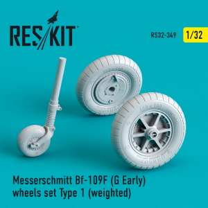 RS32-0349 1/32 Bf-109 (F, G-early) wheels set type 1 (weighted) (1/32)