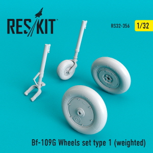 RS32-0356 1/32 Bf-109G wheels set type 1 (weighted) (1/32)
