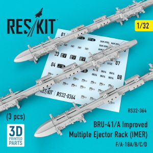 RS32-0364 1/32 BRU-41/A Improved Multiple Ejector Rack (IMER) (3 pcs) (F/A-18A/B/C/D) (1/32)