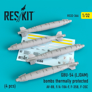[사전 예약] RS32-0366 1/32 GBU-54 (LJDAM) bombs thermally protected (4 pcs) (AV-8B, F/A-18A-F, F-35B, F-35C) (1/
