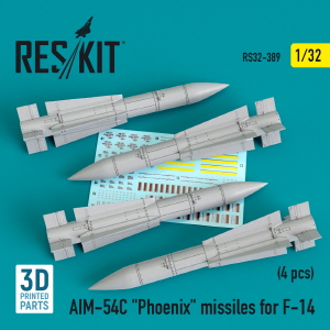 [사전 예약] RS32-0389 1/32 AIM-54C \"Phoenix\" missiles for F-14 (4pcs) (1/32)