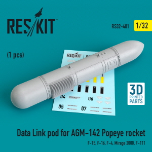 RS32-0401 1/32 Data Link pod for AGM-142 Popeye rocket (F-15, F-16, F-4, Mirage 2000, F-111) (1/32)