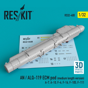 RS32-0408 1/32 AN / ALQ-119 ECM pod (medium length version) (A-7, A-10, F-4, F-16, F-105, F-111) (3D