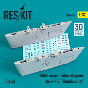 [사전 예약] RS32-0425 1/32 Multi weapon inboard pylons for F-105 "Thunderchief" (2 pcs) (3D Printing) (1/32)