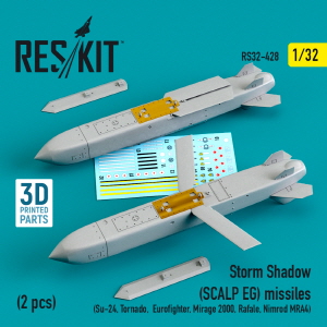 [사전 예약] RS32-0428 1/32 Storm Shadow (SCALP EG) missiles (2 pcs) (Su-24, Tornado, Eurofighter, Mirage 2000, R