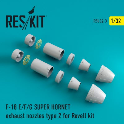 RSU32-0003 1/32 F/A-18 "Super Hornet" type 2 exhaust nozzles for Revell kit (1/32)