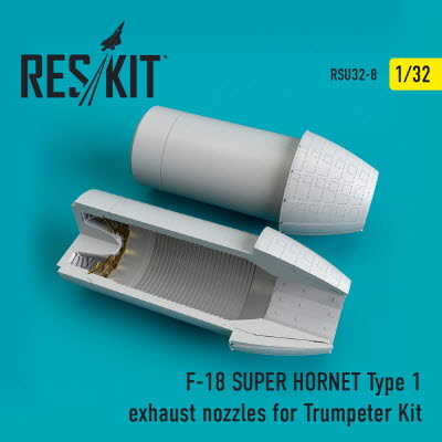 RSU32-0008 1/32 F/A-18 \"Super Hornet\"/EA-18G \"Growler\" type 1 exhaust nozzles for Trumpeter kit (1/3