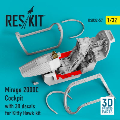 RSU32-0057 1/32 Mirage 2000C Cockpit with 3D decals for Kitty Hawk kit (1/32)