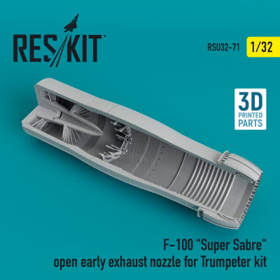 RSU32-0071 1/32 F-100 \"Super Sabre\" open early exhaust nozzle for Trumpeter kit (1/32)