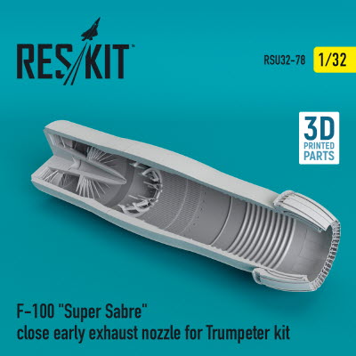 RSU32-0078 1/32 F-100 \"Super Sabre\" close early exhaust nozzle for Trumpeter kit (1/32)