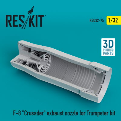 RSU32-0075 1/32 F-8 "Crusader" exhaust nozzle for Trumpeter kit (1/32)