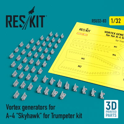 RSU32-0083 1/32 Vortex generators for A-4 \"Skyhawk\" for Trumpeter kit (3D Printing) (1/32)