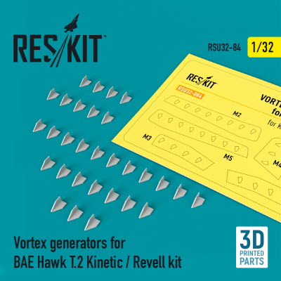RSU32-0084 1/32 Vortex generators for BAE Hawk T.2 Kinetic / Revell kit (3D Printing) (1/32)