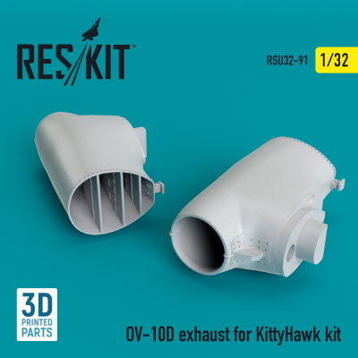 [사전 예약] RSU32-0091 1/32 OV-10D \"Bronco\" exhaust for KittyHawk kit (3D Printing) (1/32)