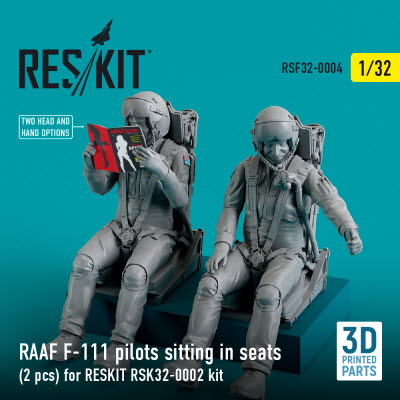 RSF32-0004 1/32 RAAF F-111 pilots sitting in seats (2 pcs) for RESKIT RSK32-0002 kit (3D Printing) (