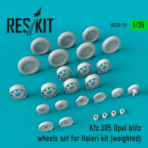 [사전 예약] RS35-0019 1/35 Kfz.305 Opel blitz wheels set for Italeri Kit (weighted) (1/35)