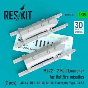 RS35-0021 1/35 M272 - 2 Rail Launcher for Hellfire missiles (2 pcs) (AH-64, AH-1, UH-60, SH-60, Euro