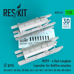 RS35-0023 1/35 M299 - 4 Rail Longbow Launcher for Hellfire missiles (2 pcs) (AH-64D/E, UH-60L, OH-58