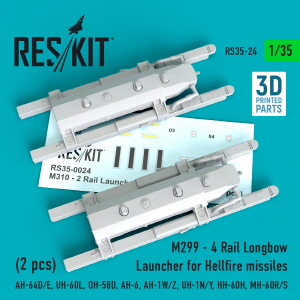 RS35-0024 1/35 M310 - 2 Rail Launcher for Hellfire missiles (2 pcs) (AH-64D/E, UH-60L, OH-58D, AH-6,