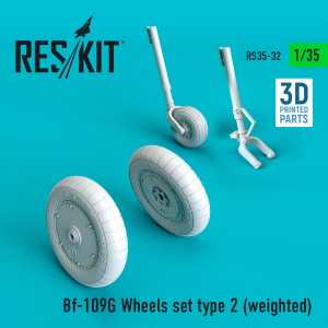 RS35-0032 1/35 Bf-109G Wheels set type 2 (weighted) (1/35)
