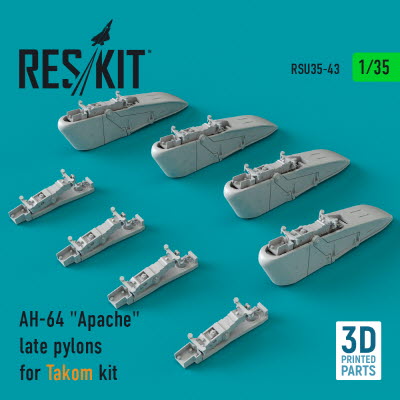 RSU35-0043 1/35 AH-64 \"Apache\" late pylons for Takom kit (3D Printing) (1/35)