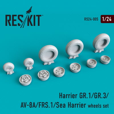 RS24-0005 1/24 Harrier GR.1/GR.3/AV-8A/FRS.1/Sea Harrier wheels set (1/24)
