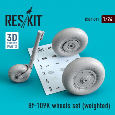 RS24-0011 1/24 Bf-109K wheels set (weighted) (1/24)