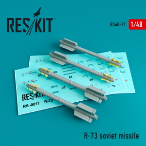RS48-0017 1/48 R-73 soviet missiles (4 pcs) (Su-27/30/33/34/35/37 MiG-29) (1/48)