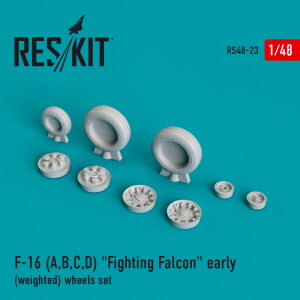RS48-0023 1/48 F-16A \"Fighting Falcon\" (weighted) wheels set (1/48)