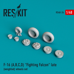 RS48-0024 1/48 F-16 (B,C) block 25-32 \"Fighting Falcon\" (weighted) wheels set (1/48)