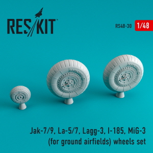 RS48-0030 1/48 Jak-7/9, La-5/7, Lagg-3, I-185, MiG-3 wheels set for ground airfields (1/48)