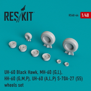 RS48-0044 1/48 UH-60 Black Hawk, MH-60 (G,L), HH-60 (G,M,P), UH-60 (A,L,P) S-70A-27 (55) wheels set