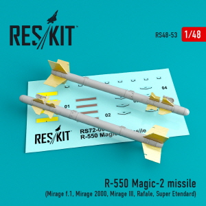 RS48-0053 1/48 R-550 Magic-2 missiles (4 pcs) (Mirage f.1, Mirage 2000, Mirage III, Rafale, Super Et