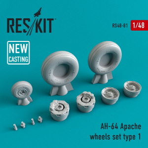 RS48-0081 1/48 AH-64 \"Apache\" wheels set type 1 (1/48)