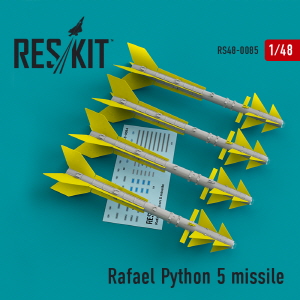 RS48-0085 1/48 Python 5 missiles (4 pcs) (F-16I, F-16D, F-15I Mirage F.1) (1/48)