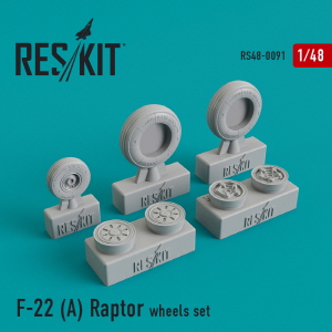 RS48-0091 1/48 F-22A Raptor wheels set (1/48)
