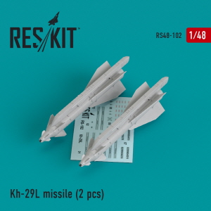 RS48-0102 1/48 Kh-29L (AS-14A \'Kedge) missiles (2 pcs) (Su-17, Su-25,Su-24, Su-34, Su-30, Su-39, MiG