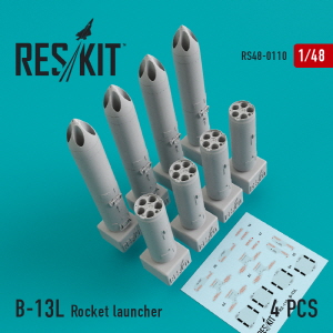 RS48-0110 1/48 B-13L Rocket launchers (4 pcs) (Su-17/24/25/30/34, MiG-27/29, YAK-130) (1/48)