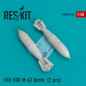 [사전 예약] RS48-0134 1/48 FAB-500 M-62 bombs (2 pcs) (Su-17, Su-22, Su-24, Su-25, Su-30, Su-34) (1/48)