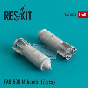 [사전 예약] RS48-0135 1/48 FAB 500 M bombs (2 pcs) (Su-17, Su-22, Su-24, Su-25, Su-34) (1/48)