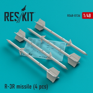 RS48-0136 1/48 R-3R missiles (4 pcs) (MiG-21, MiG-23) (1/48)