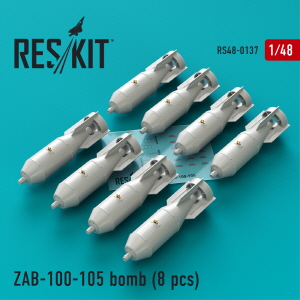 RS48-0137 1/48 ZAB-100-105 bombs (8 pcs) (Su-7, Su-17, Su-22, Su-24, Su-25, Su-34, MiG-21, MiG-27) (