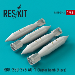 RS48-0142 1/48 RBK-250-275 AO-1 Cluster bombs (4 pcs) (Su-7, Su-17, Su-22, Su-24, Su-25, Su-34, MiG-