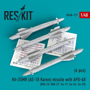 RS48-0177 1/48 Kh-25MR (AS-10 Karen) missiles with APU-68 (4 pcs) (MiG-23, MiG-27, Su-17, Su-24, Su-
