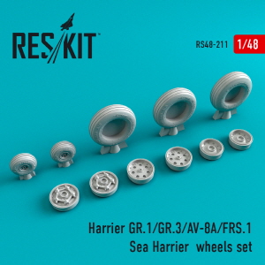 RS48-0211 1/48 Harrier GR.1/GR.3/AV-8A/FRS.1/Sea Harrier wheels set (1/48)