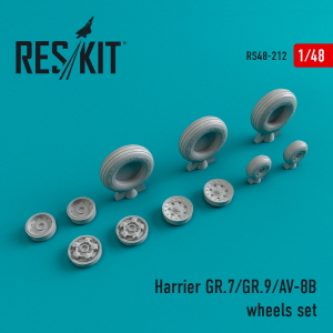 RS48-0212 1/48 Harrier GR.7/GR.9/AV-8B wheels set (1/48)