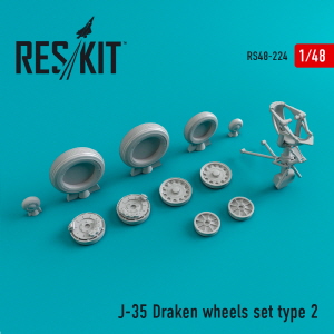 RS48-0224 1/48 J-35 \"Draken\" wheels set type 2 (1/48)