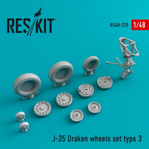 RS48-0225 1/48 J-35 \"Draken\" wheels set type 3 (1/48)