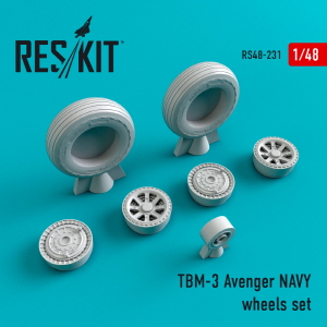 RS48-0231 1/48 TBM-3 \"Avenger\" NAVY wheels set (1/48)